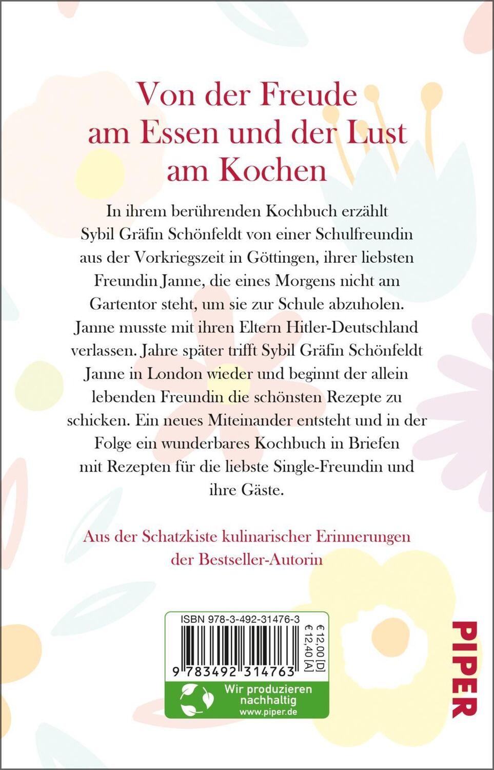 Rückseite: 9783492314763 | Kochbuch für meine liebste Freundin | Sybil Gräfin Schönfeldt | Buch