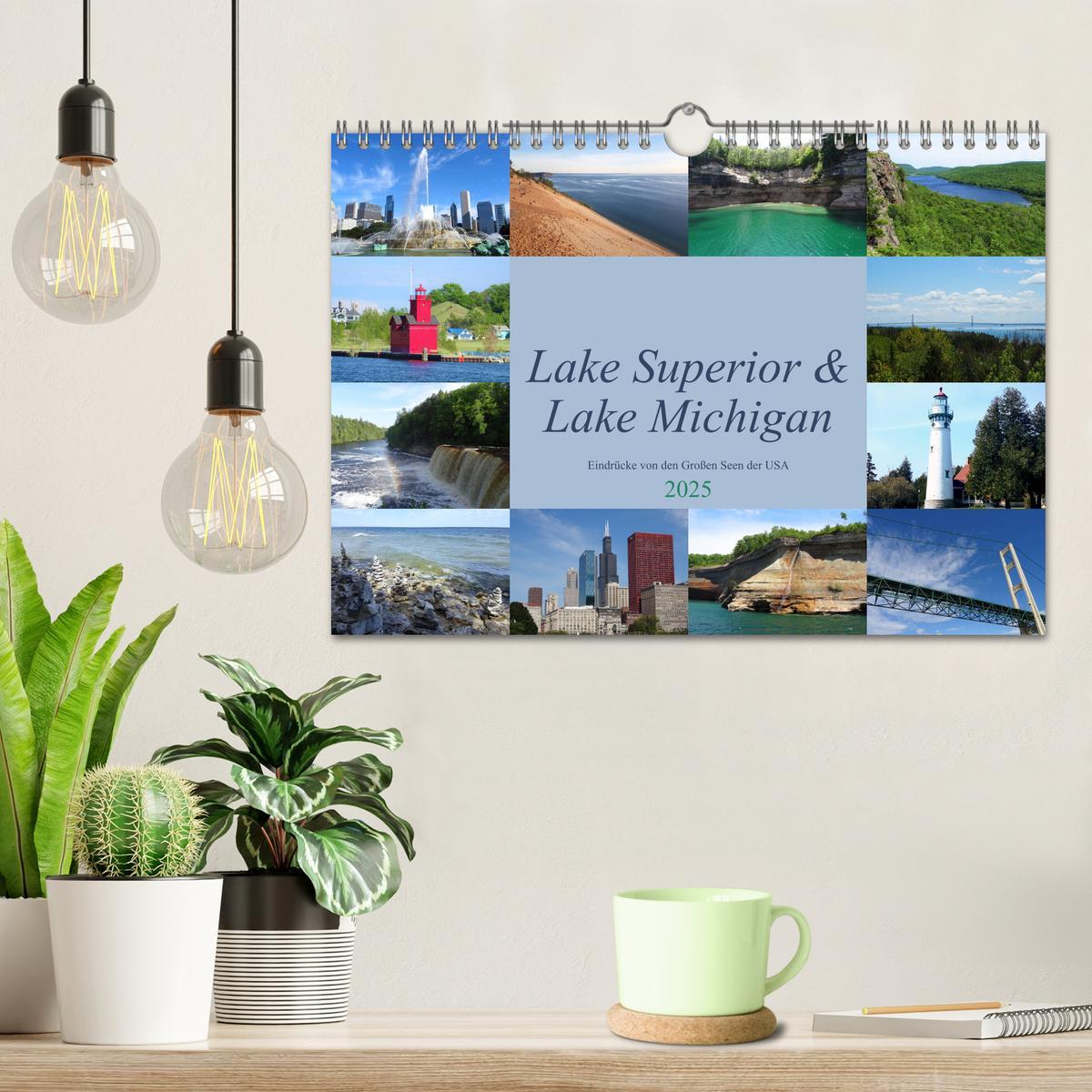 Bild: 9783435217366 | Lake Superior &amp; Lake Michigan (Wandkalender 2025 DIN A4 quer),...