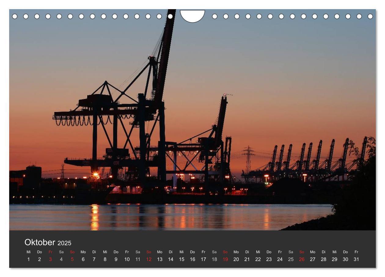 Bild: 9783435762903 | Hamburger Hafen bei Nacht (Wandkalender 2025 DIN A4 quer), CALVENDO...