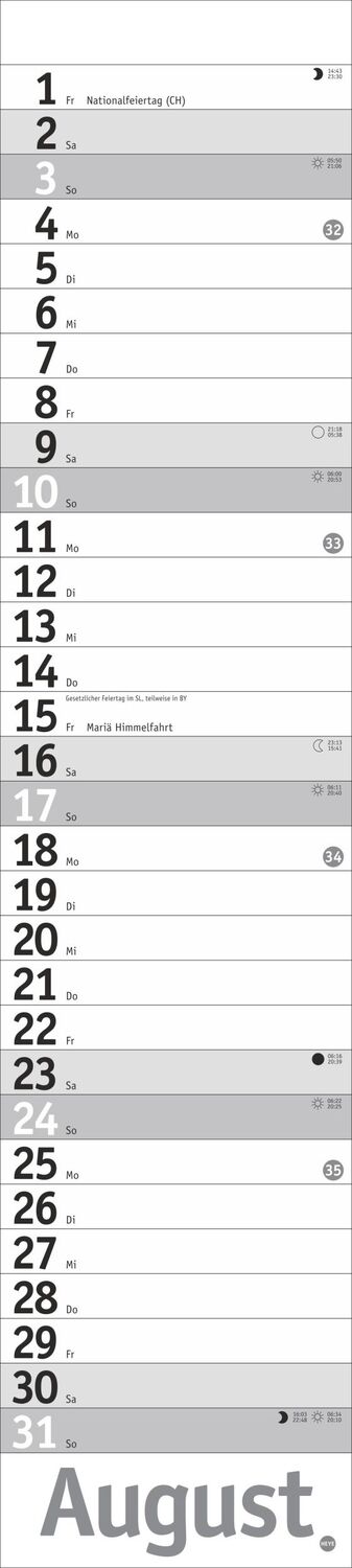 Bild: 9783756406340 | Langplaner, silber 2025 | Heye | Kalender | Bürokalender Heye | 13 S.