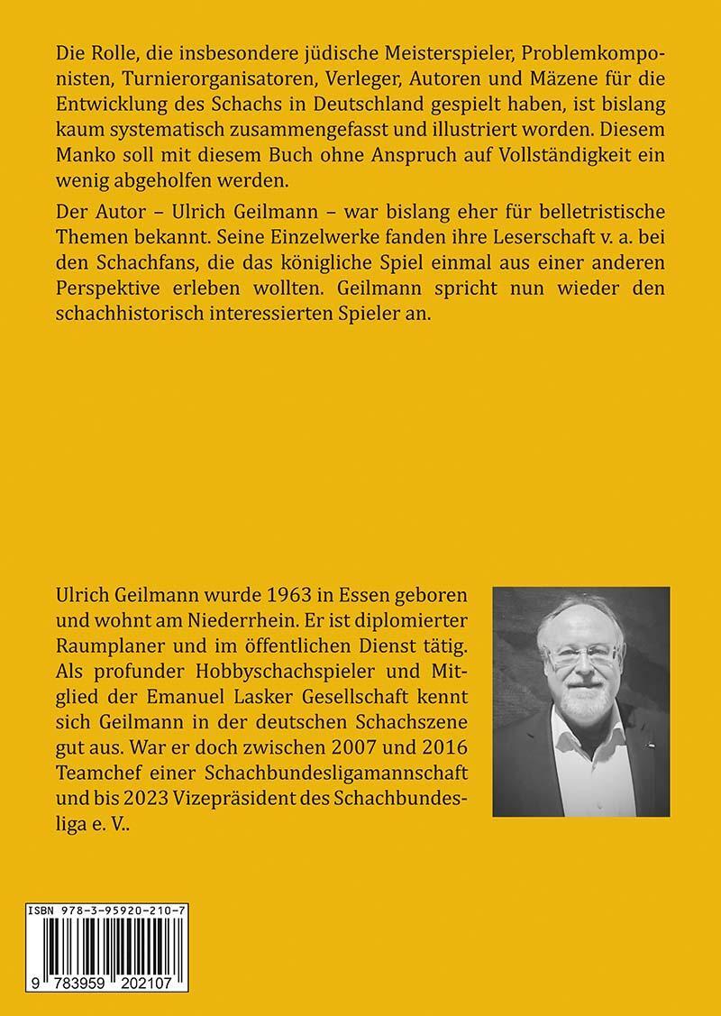 Rückseite: 9783959202107 | Jüdische Schachmeister aus Deutschland | Ulrich Geilmann | Taschenbuch