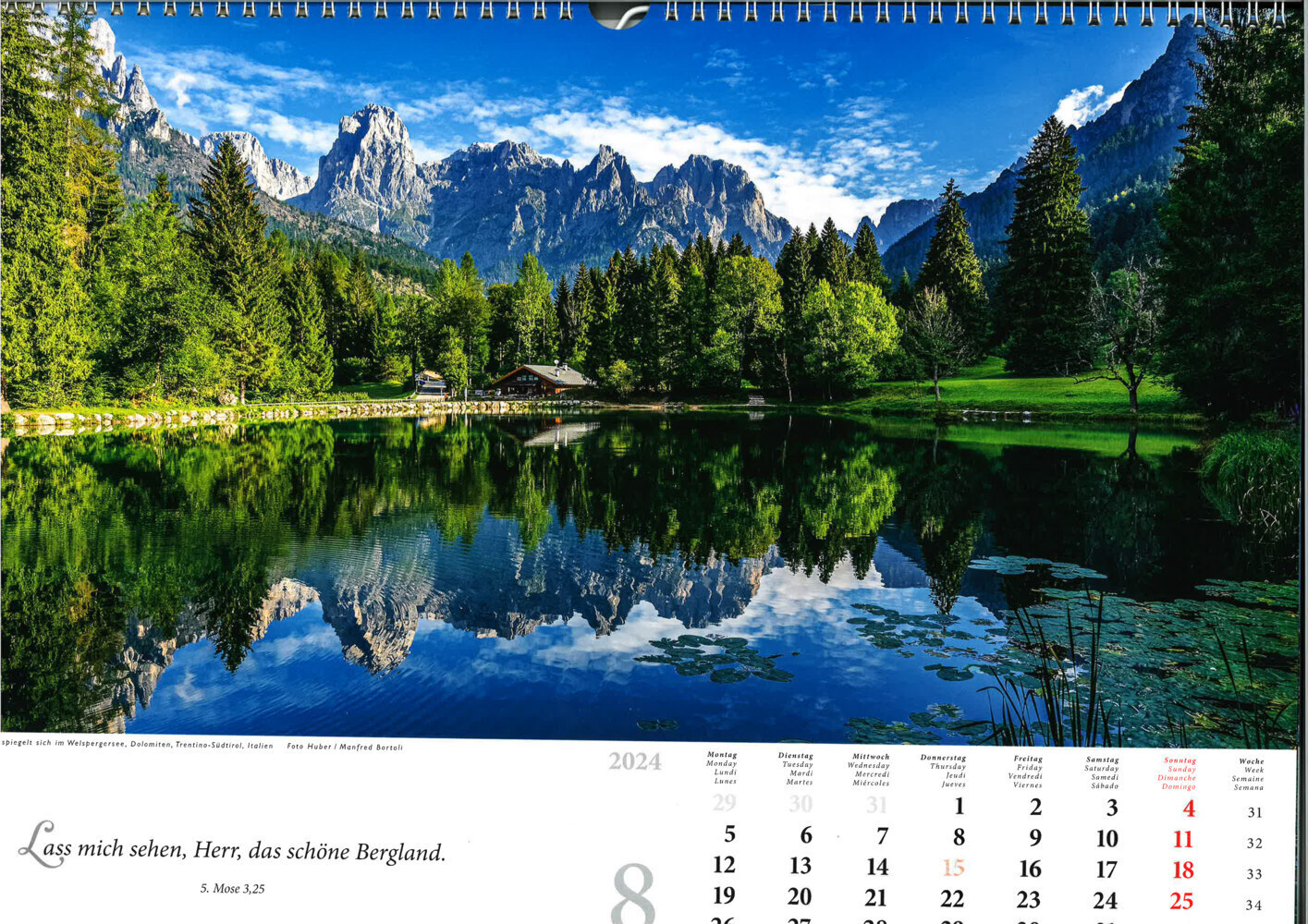 Bild: 4250222990047 | Lobet, ihr Berge, den Herrn 2024 | Kalender | Spiralbindung | 13 S.