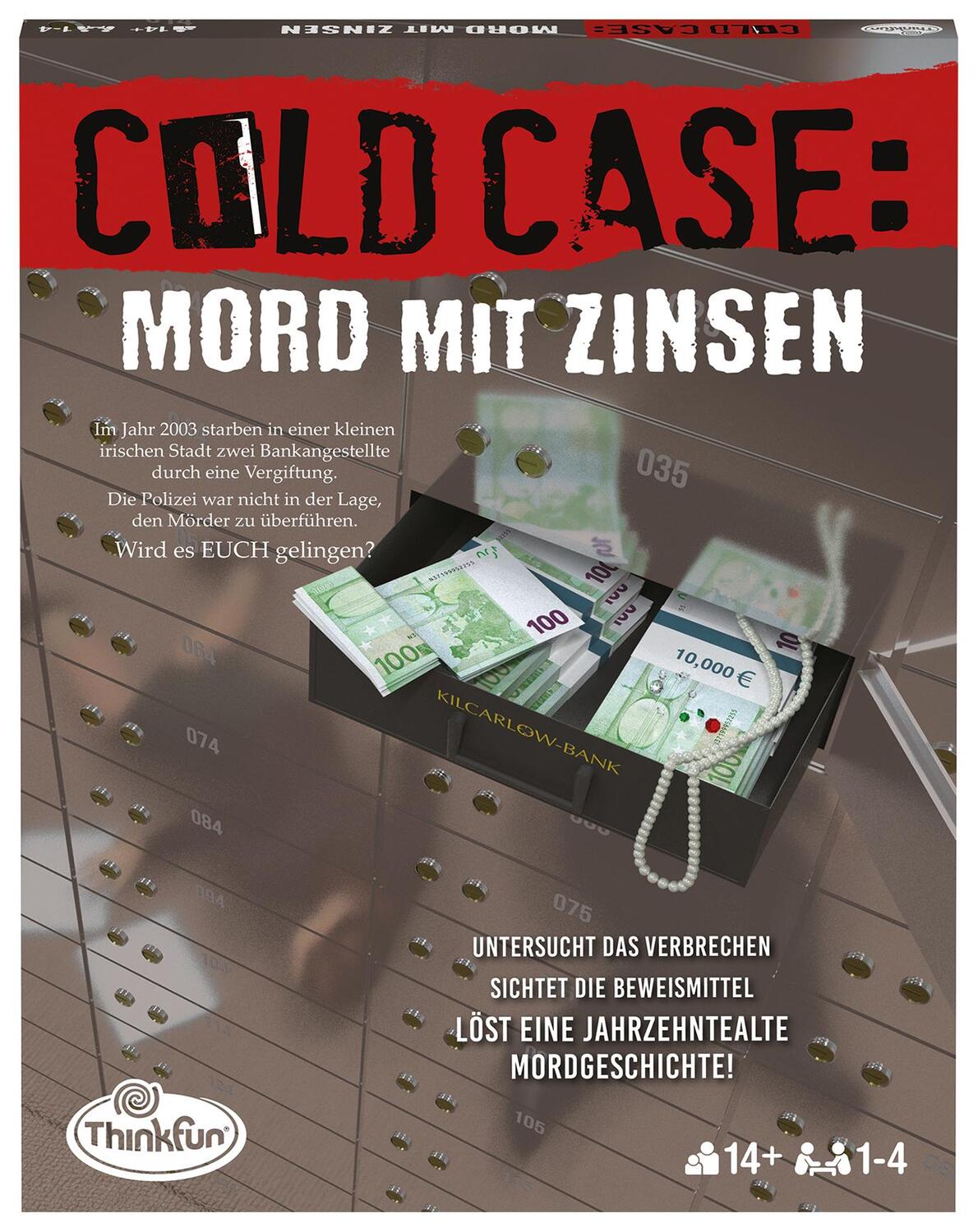 Cover: 4005556764860 | ThinkFun - 76486 - Cold Case: Mord mit Zinsen. Der Krimi im eigenen...