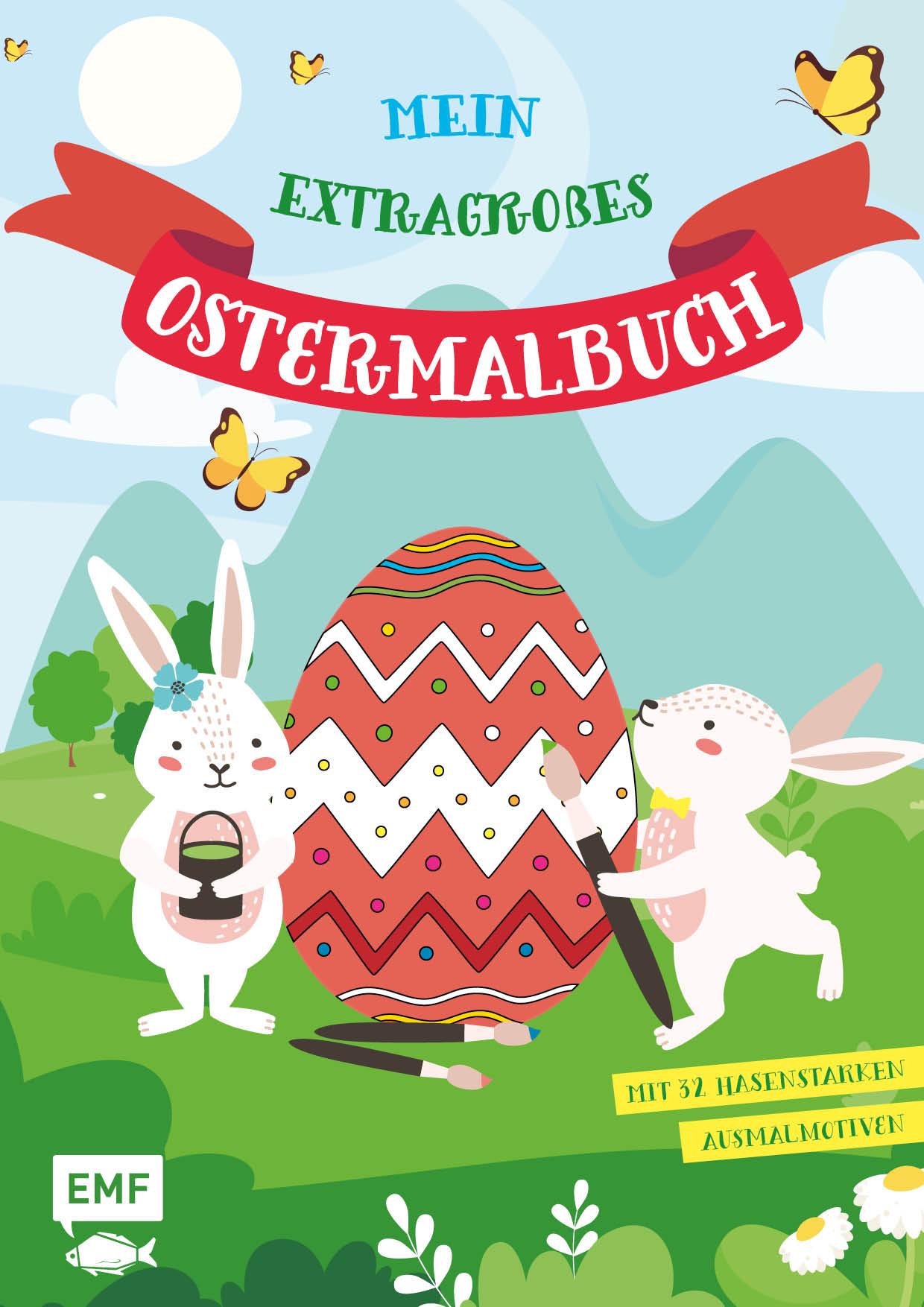 Cover: 9783745910049 | Mein extragroßes Ostermalbuch | Mit 32 hasenstarken Ausmalmotiven