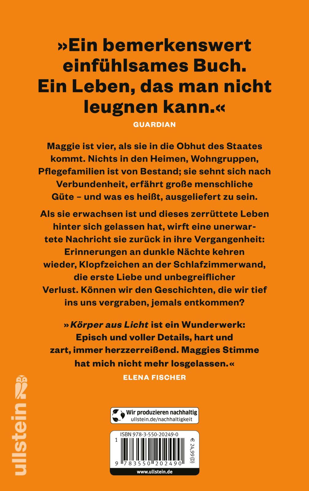 Rückseite: 9783550202490 | Körper aus Licht | Jennifer Down | Buch | 544 S. | Deutsch | 2025