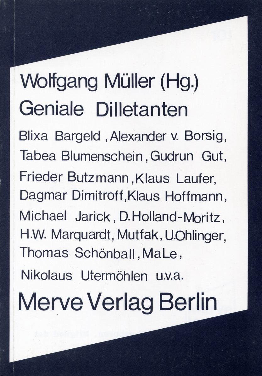Cover: 9783883960210 | Geniale Dilletanten | Wolfgang Müller | Taschenbuch | Deutsch | 1996