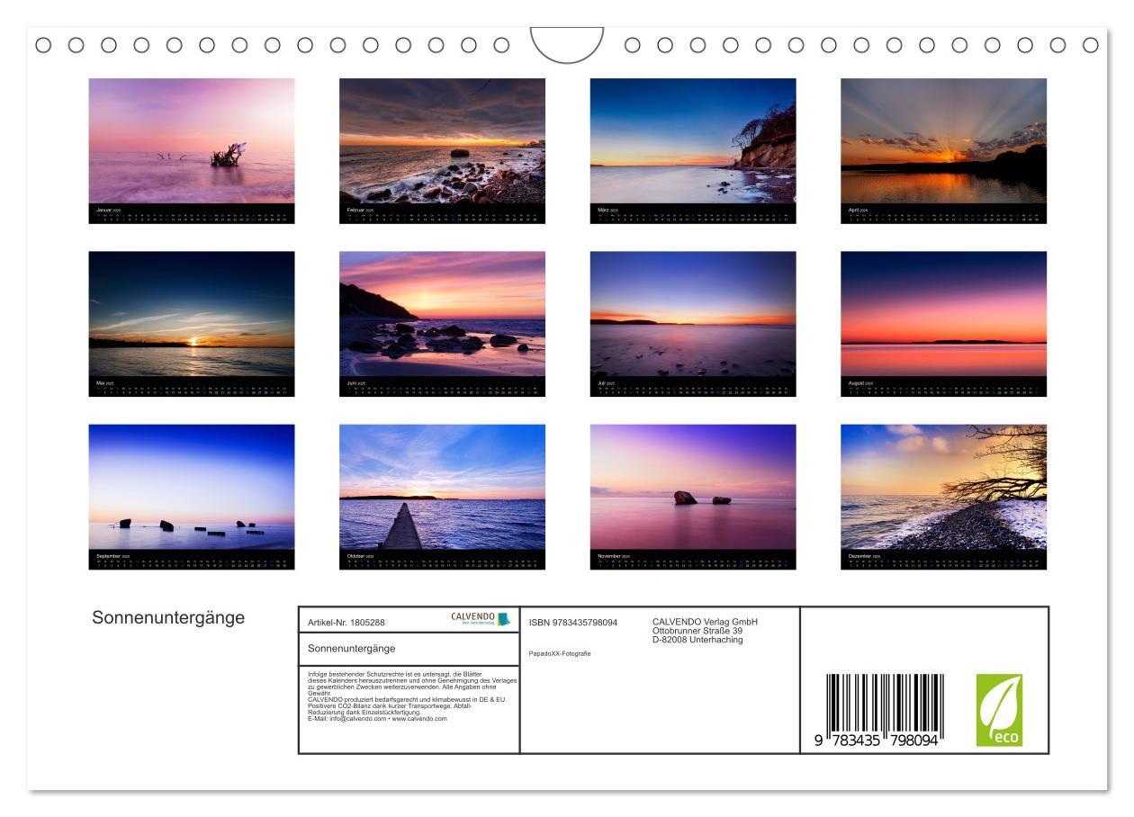 Bild: 9783435798094 | Sonnenuntergänge (Wandkalender 2025 DIN A4 quer), CALVENDO...