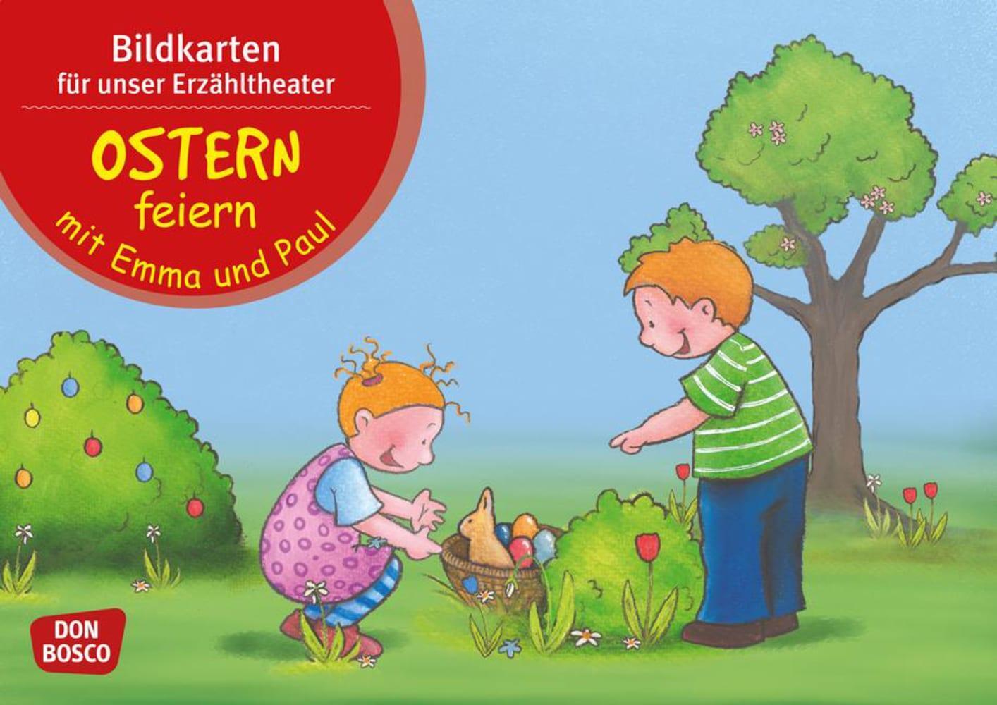 Cover: 4260179510649 | Ostern feiern mit Emma und Paul. Kamishibai Bildkartenset. | Lehner
