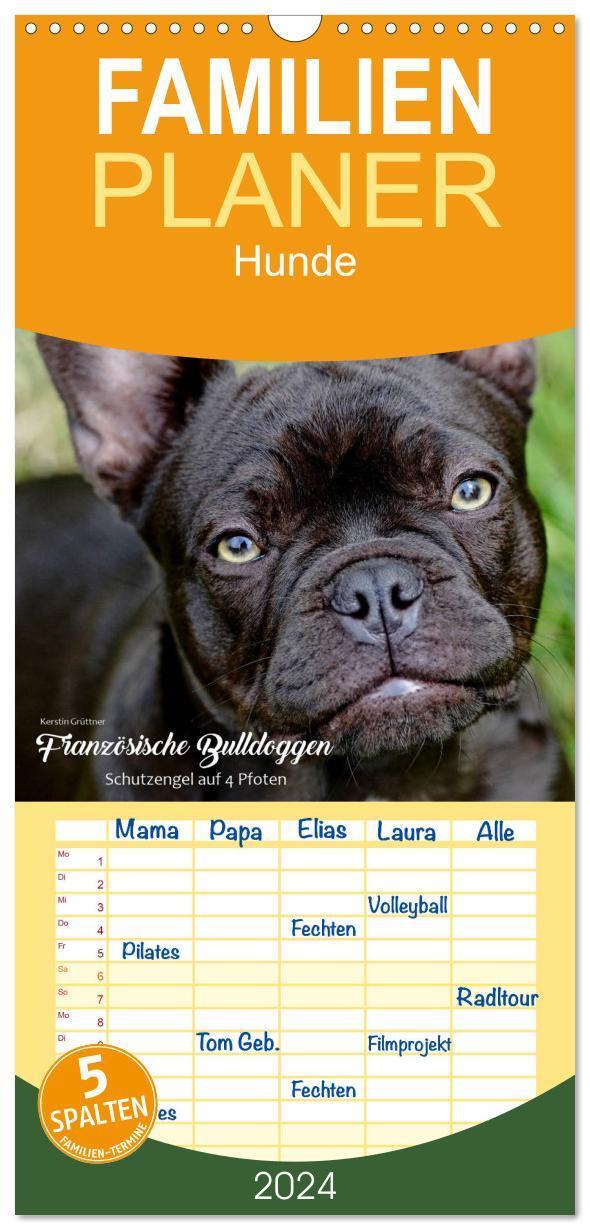 Cover: 9783383088773 | Familienplaner 2024 - Französische Bulldoggen - Schutzengel auf 4...