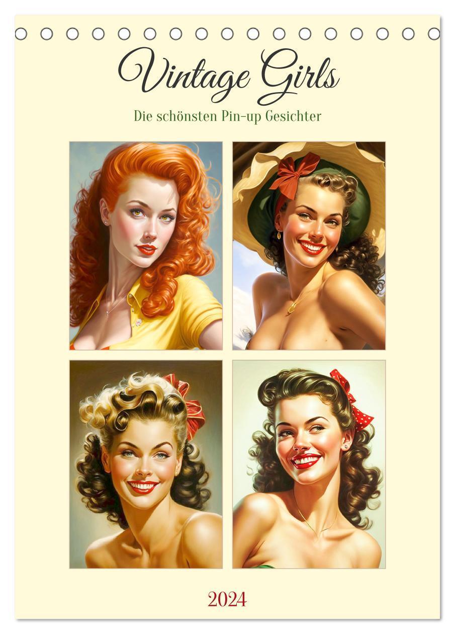 Cover: 9783675772564 | Vintage Girls. Die schönsten Pin-up Gesichter (Tischkalender 2024...
