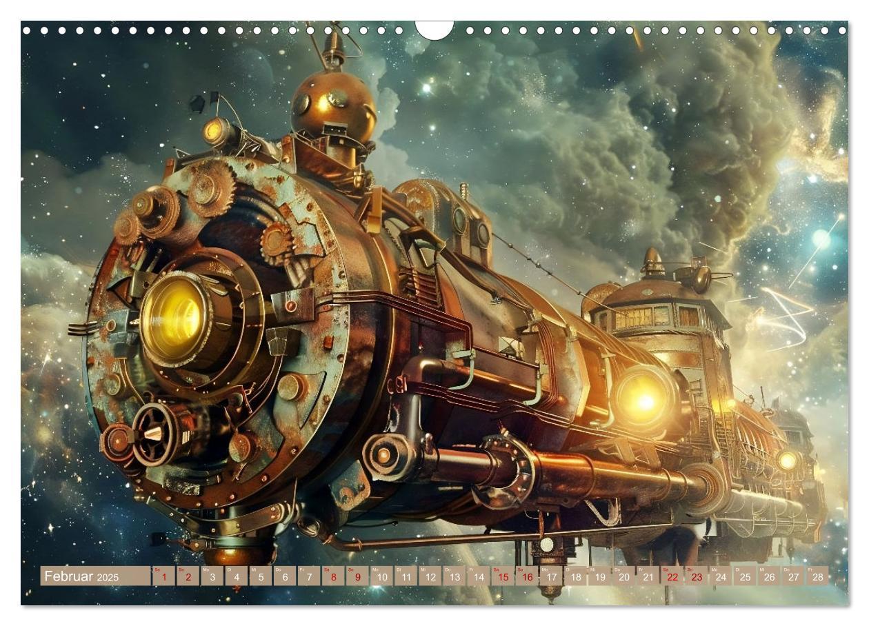 Bild: 9783435652204 | Steampunk im Weltall (Wandkalender 2025 DIN A3 quer), CALVENDO...