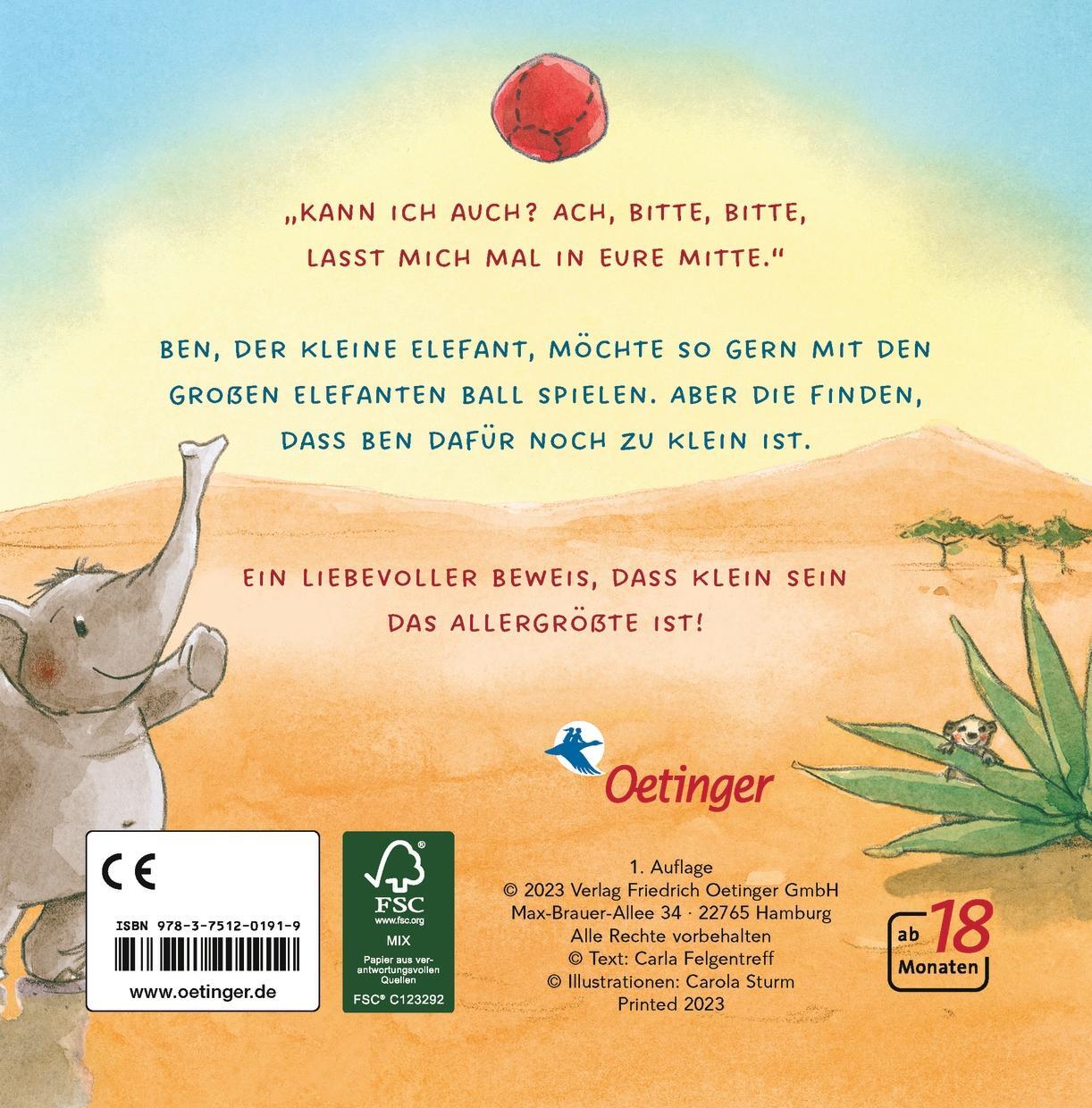 Rückseite: 9783751201919 | Kleiner Elefant ganz groooß | Carla Felgentreff | Buch | PAPPE | 16 S.