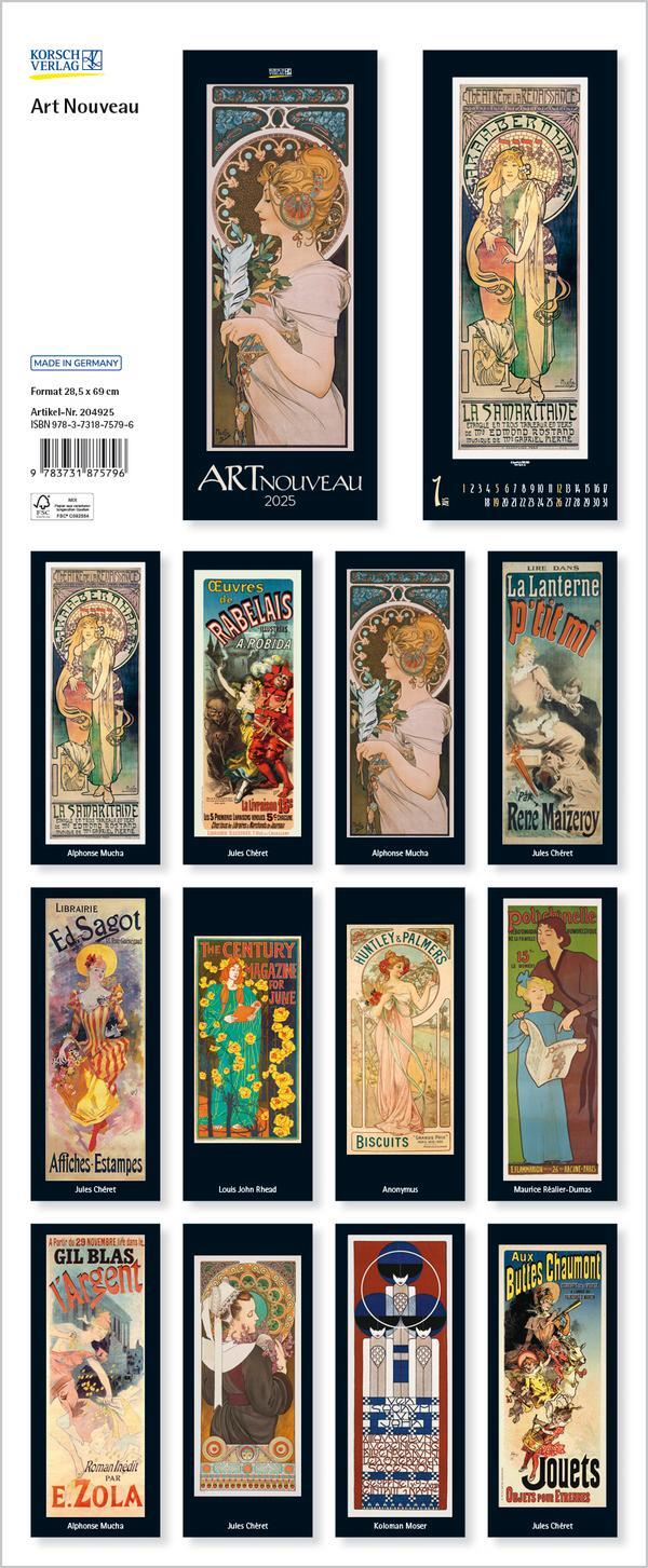 Bild: 9783731875796 | Art Nouveau 2025 | Verlag Korsch | Kalender | Spiralbindung | 14 S.