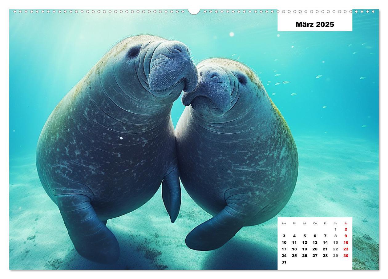 Bild: 9783383893506 | Manatees. Faszinierende Rundschwanzseekühe (Wandkalender 2025 DIN...