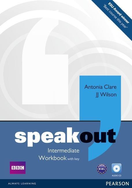 Cover: 9781408259498 | Intermediate, Workbook w. Key and Audio-CD | Niveau B1-B1+ | speakout