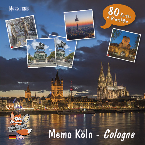 Cover: 4260620440013 | FindeFuxx Memo Köln, m. 1 Buch | 80 Spielkarten (40 Bildpaare) | Klaes