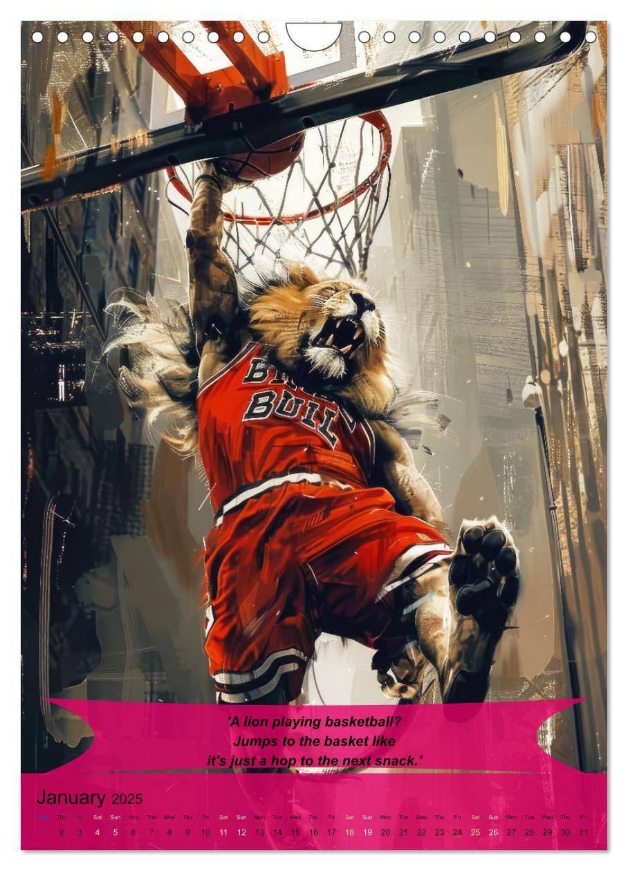 Bild: 9781325986385 | Basketball with funny animals (Wall Calendar 2025 DIN A4 portrait),...