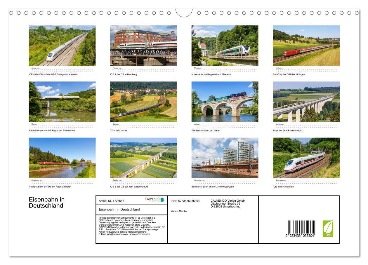 Bild: 9783435035304 | Eisenbahn in Deutschland (Wandkalender 2025 DIN A3 quer), CALVENDO...