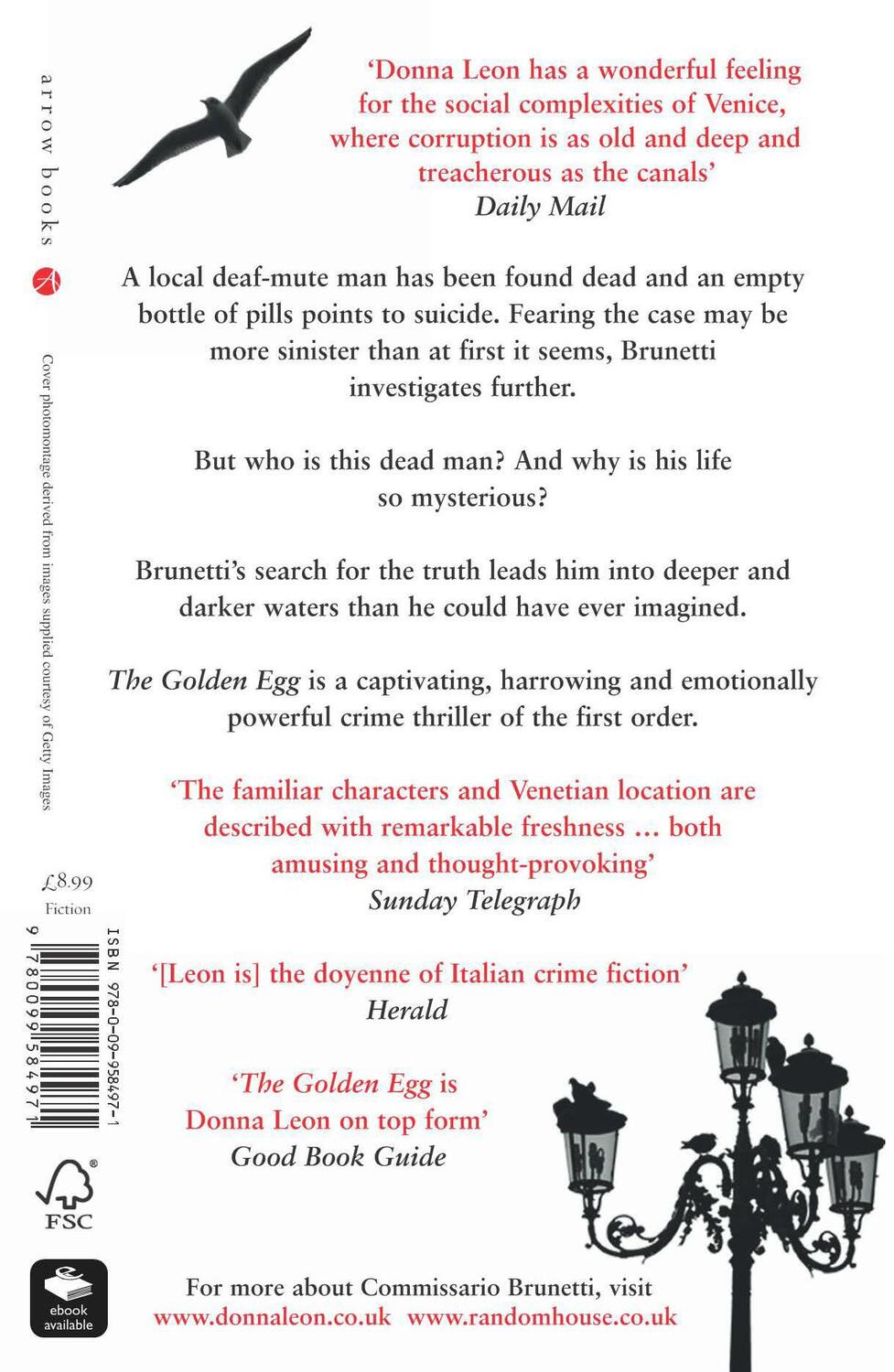 Rückseite: 9780099584971 | The Golden Egg | (Brunetti 22) | Donna Leon | Taschenbuch | Englisch