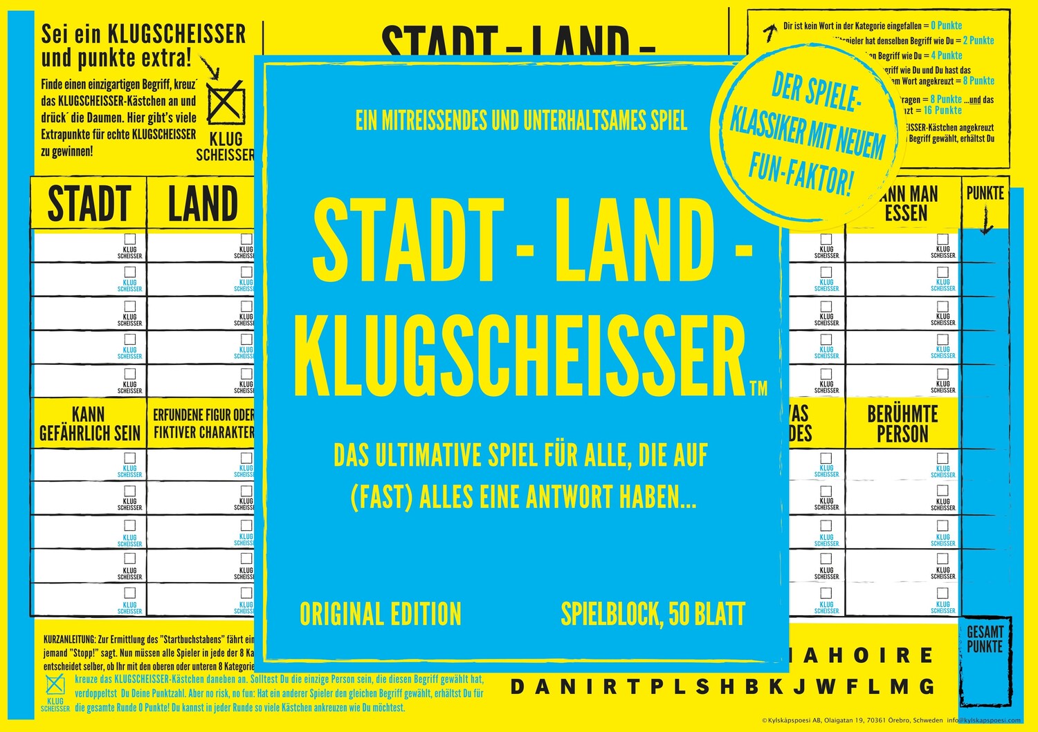 Cover: 7331672430301 | Stadt-Land-Klugscheißer - Spielblock | Spiel | Deutsch | 2020
