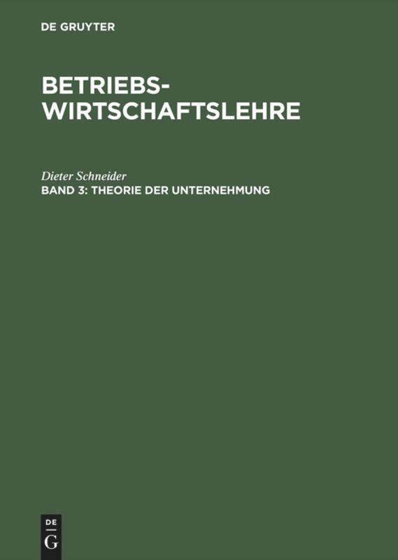 Cover: 9783486226225 | Theorie der Unternehmung | Erwin Grochla | Buch | Oldenbourg