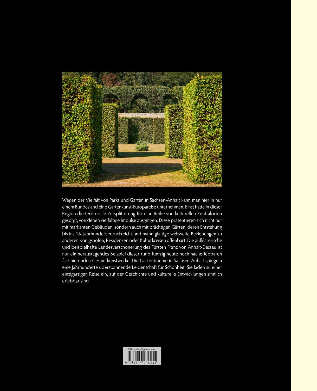Rückseite: 9783899234244 | Leidenschaft für Schönheit | Gartenträume in Sachsen-Anhalt | Buch