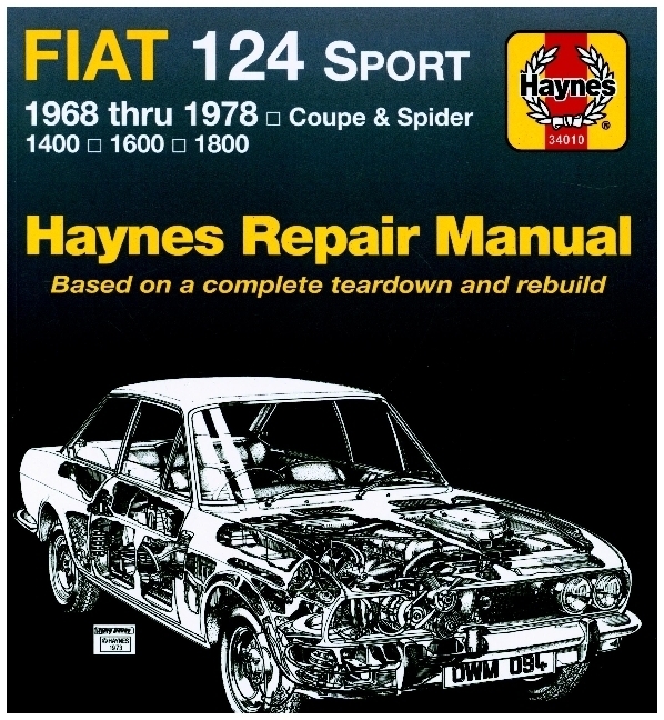 Cover: 9780900550942 | Fiat 124 Sport Coupe &amp; Spider (1968-1978) Haynes Repair Manual (USA)