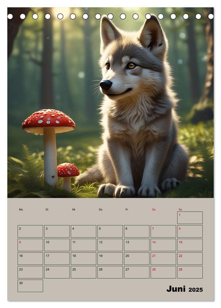 Bild: 9783457136874 | Tierkinder im Zauberwald (Tischkalender 2025 DIN A5 hoch), CALVENDO...