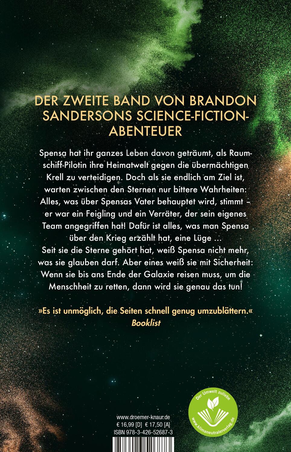 Rückseite: 9783426526873 | Starsight - Bis zum Ende der Galaxie | Brandon Sanderson | Taschenbuch
