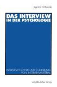 Cover: 9783531125480 | Das Interview in der Psychologie | Joachim Wittkowski | Taschenbuch