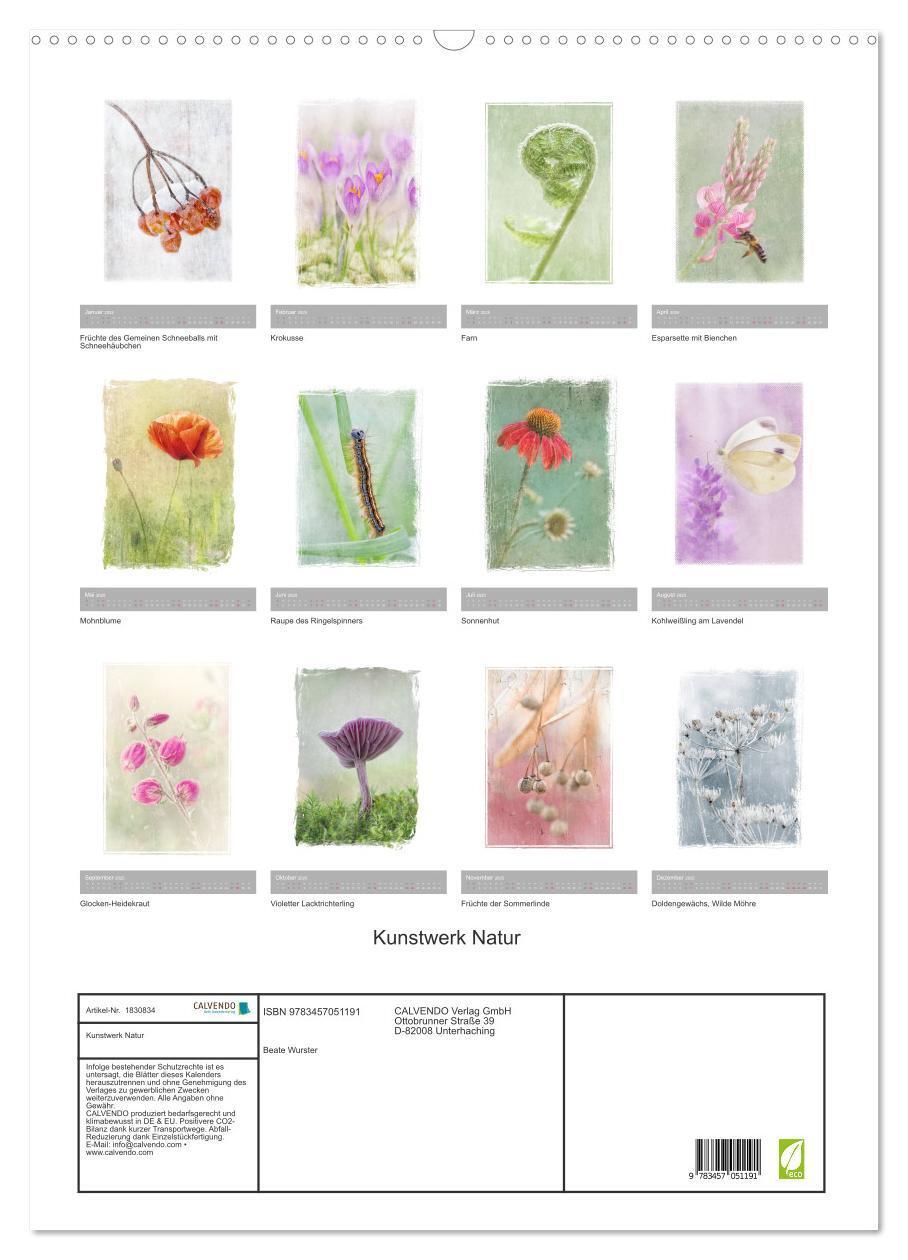 Bild: 9783457051191 | Kunstwerk Natur (Wandkalender 2025 DIN A2 hoch), CALVENDO...