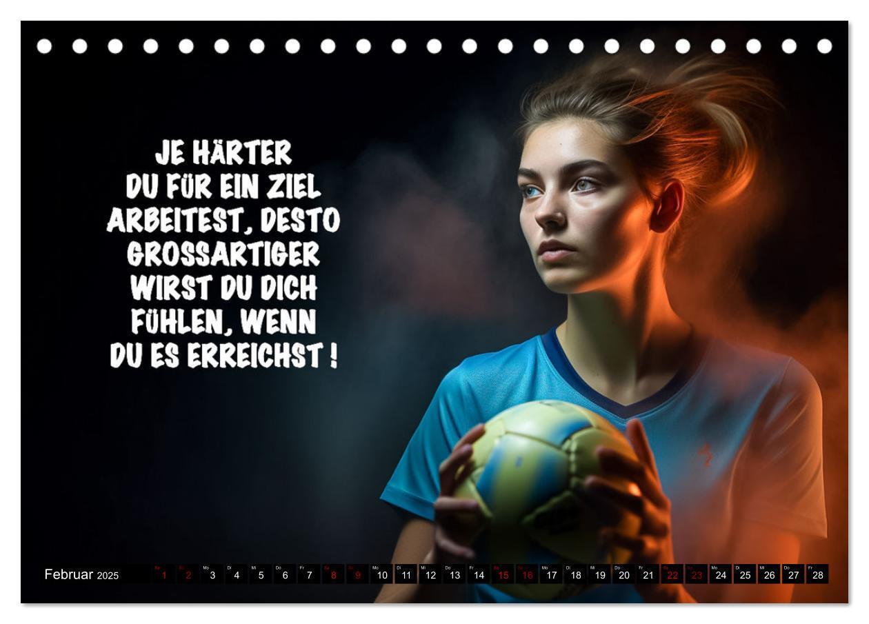 Bild: 9783383905384 | Motivation und Handball (Tischkalender 2025 DIN A5 quer), CALVENDO...