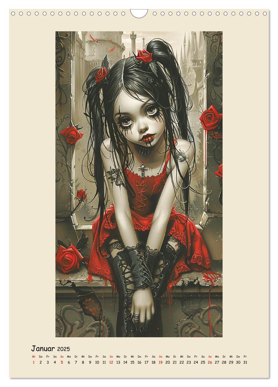 Bild: 9783457126783 | Gothic-Girls. Bizzare Comic-Art (Wandkalender 2025 DIN A3 hoch),...