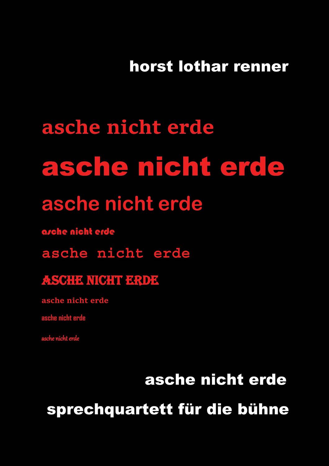 Cover: 9783961031412 | asche nicht erde | Horst Lothar Renner | Taschenbuch | Paperback