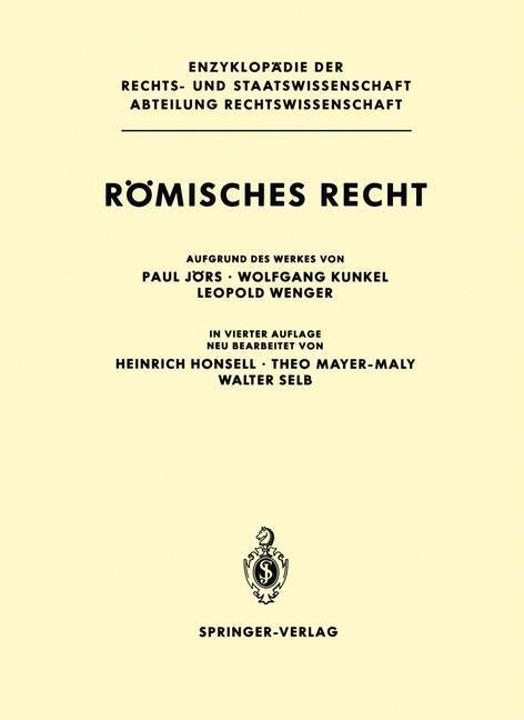 Cover: 9783642648755 | Römisches Recht | Paul Jörs (u. a.) | Taschenbuch | Springer