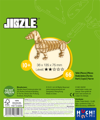 Bild: 4260071882233 | JIGZLE - Hund (Puzzle) | Team Green | Spiel | In Spielebox | 882233