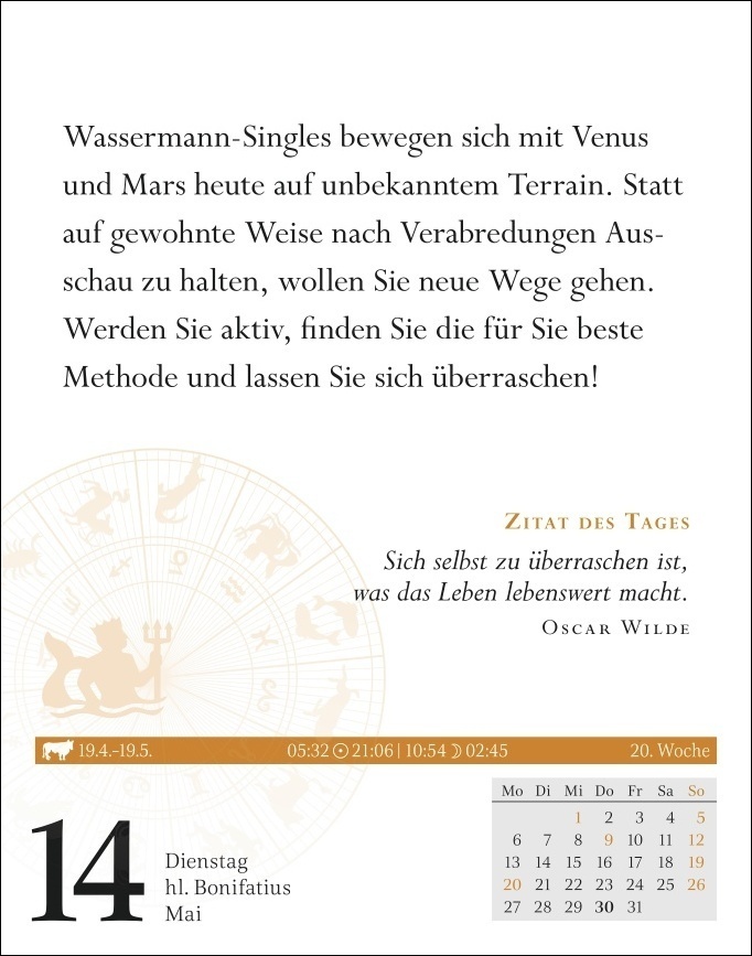 Bild: 9783840031311 | Wassermann Sternzeichenkalender 2024: Tagesabreißkalender....