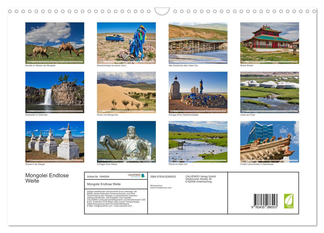 Bild: 9783435286553 | Mongolei Endlose Weite (Wandkalender 2025 DIN A3 quer), CALVENDO...