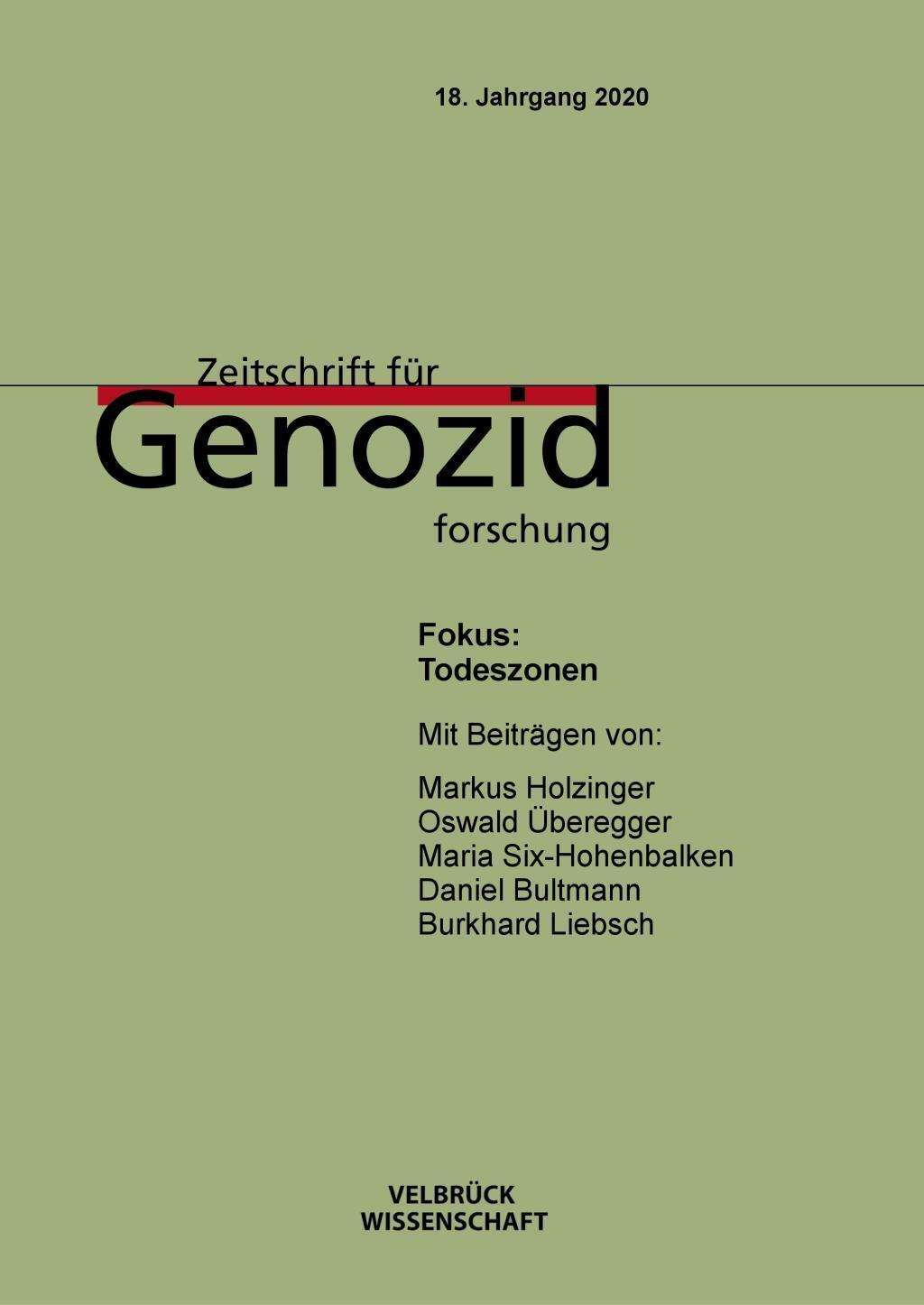 Cover: 9783958322196 | Zeitschrift für Genozidforschung. 18. Jg. 2020, Heft 1 | Kristin Platt