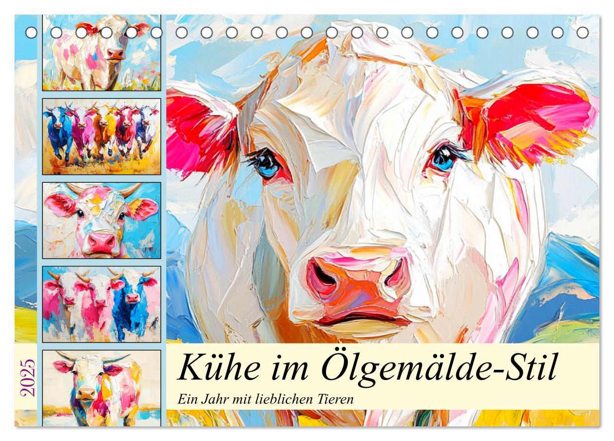 Cover: 9783457184325 | Kühe im Ölgemälde-Stil. Ein Jahr mit lieblichen Tieren...