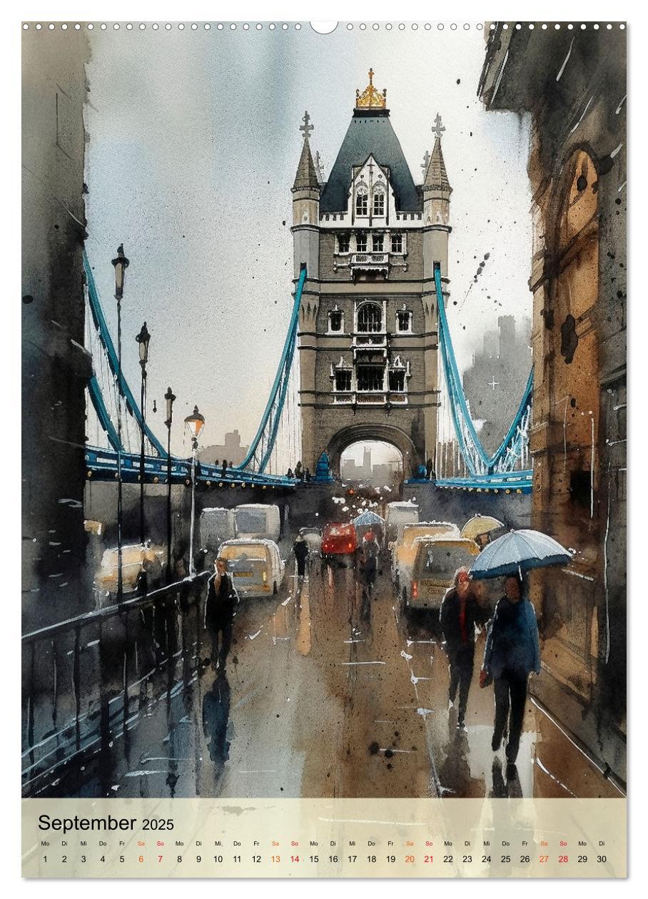 Bild: 9783435877102 | London - ein Regentag (hochwertiger Premium Wandkalender 2025 DIN...