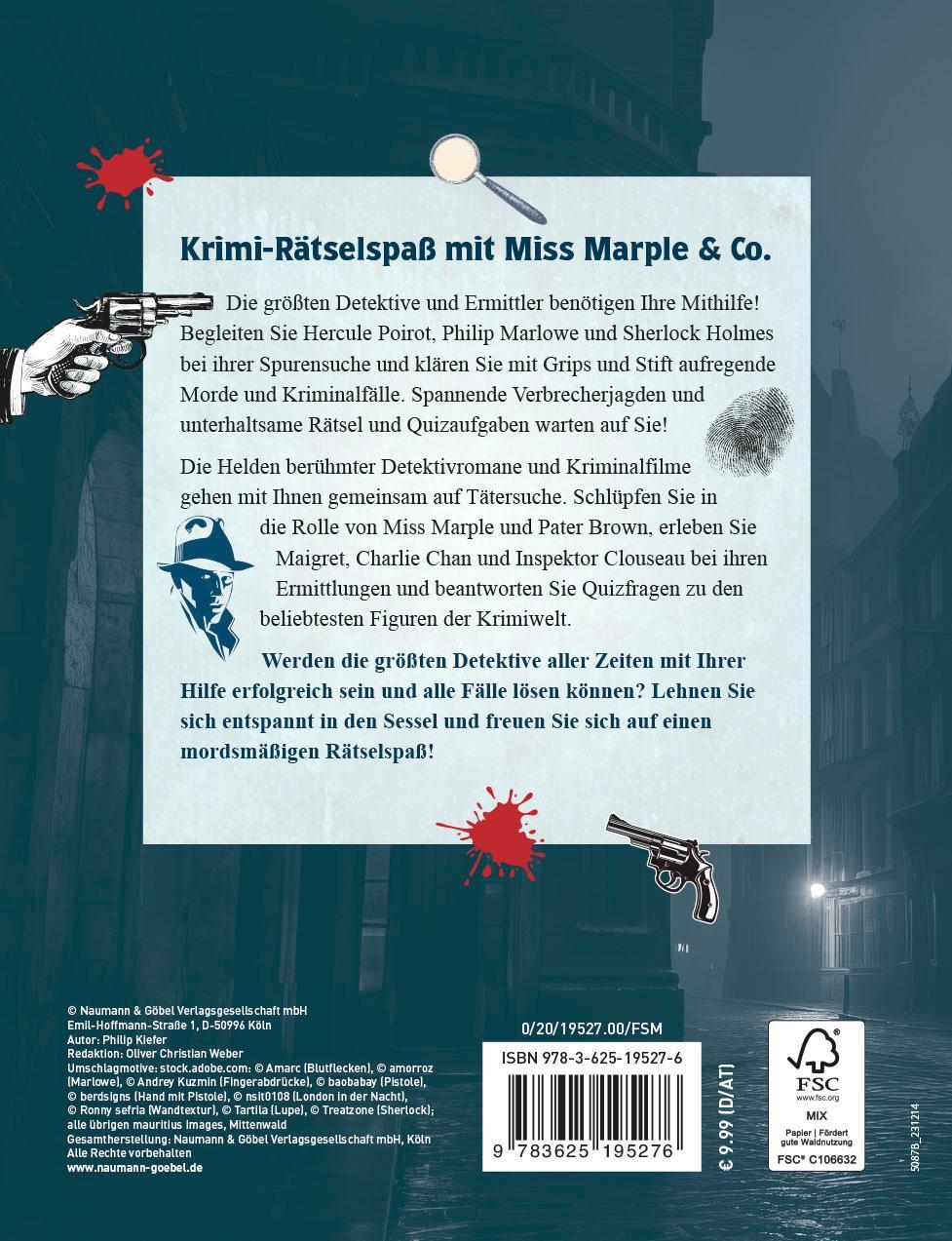 Rückseite: 9783625195276 | Krimi-Logikrätsel Die großen Detektive | Philip Kiefer | Buch | 160 S.