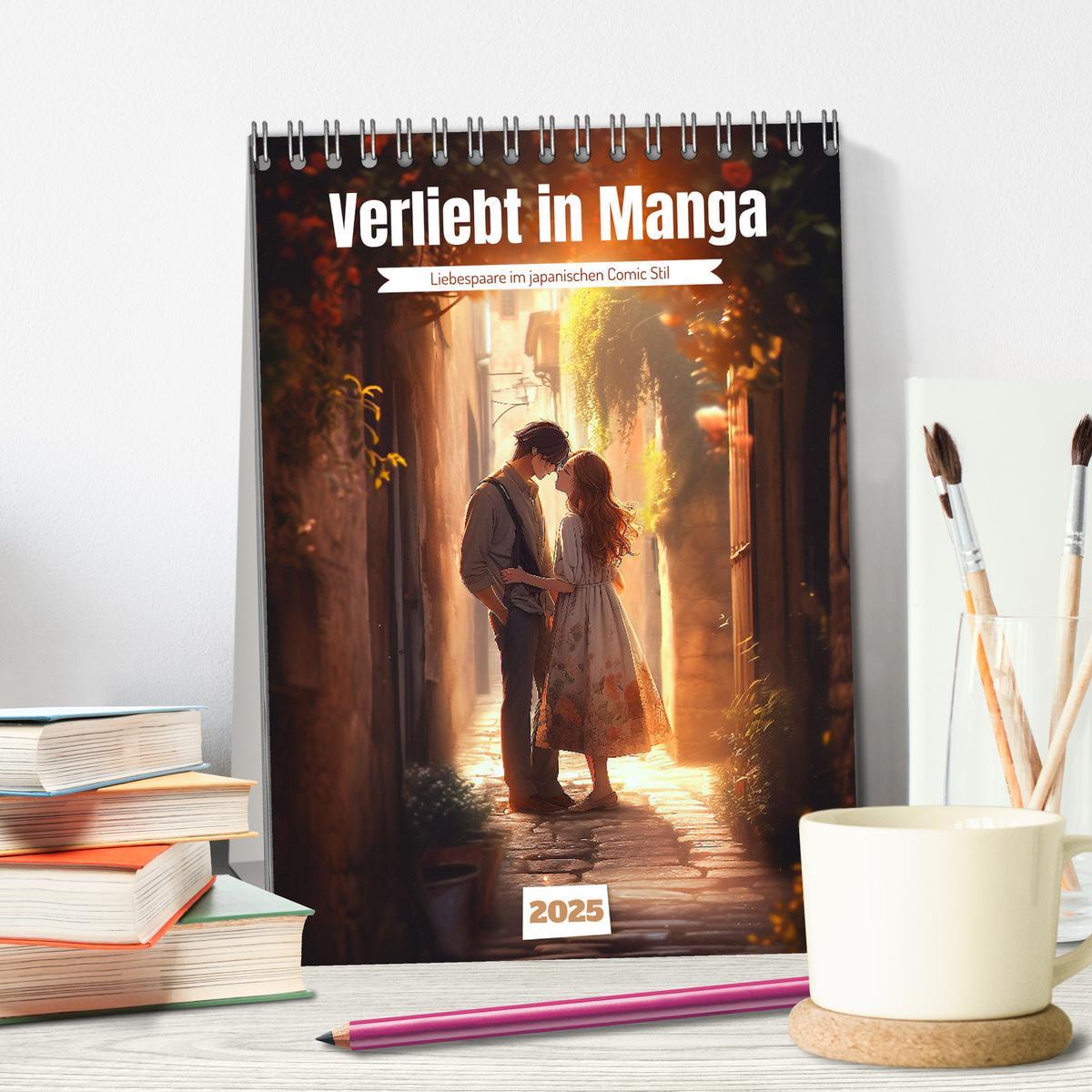 Bild: 9783435869916 | Verliebt in Manga (Tischkalender 2025 DIN A5 hoch), CALVENDO...