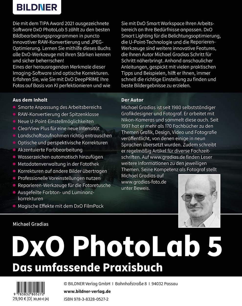 Rückseite: 9783832805272 | DxO PhotoLab 5 - Das umfassende Praxisbuch | Michael Gradias | Buch