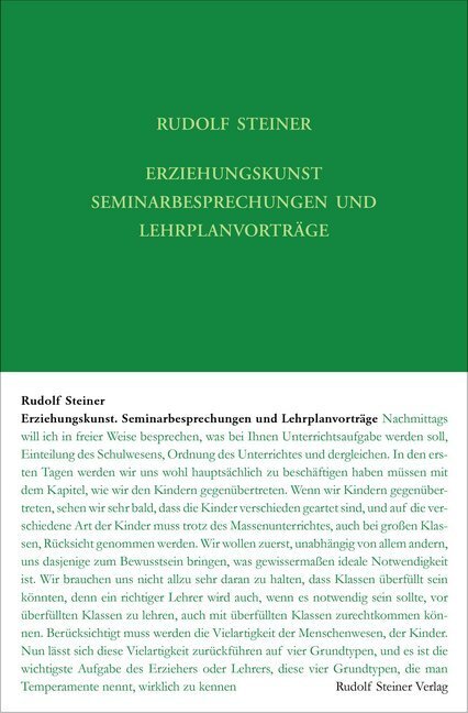 Cover: 9783727429514 | Erziehungskunst. Seminarbesprechungen und Lehrplanvorträge | Steiner