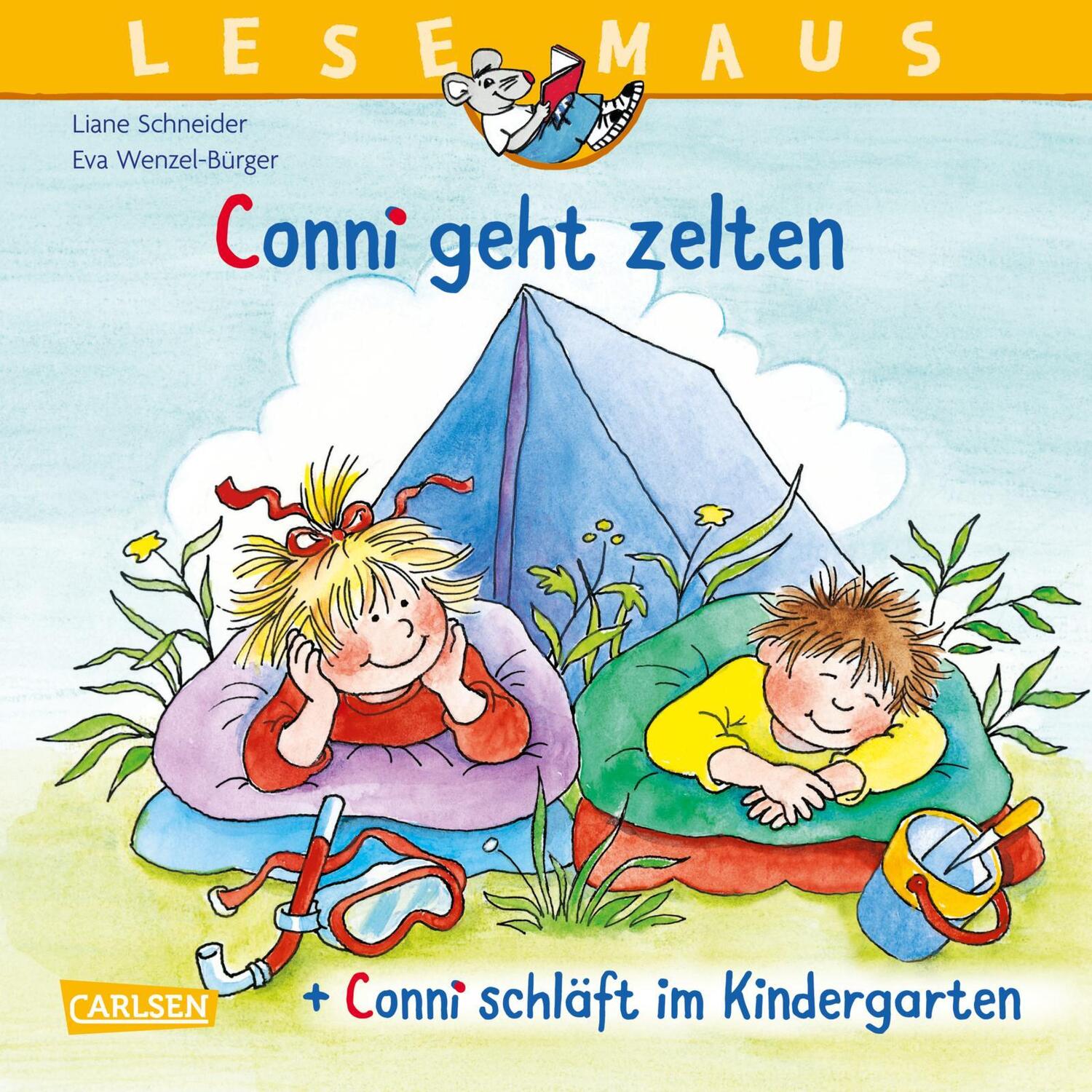 Cover: 9783551080851 | LESEMAUS 205: "Conni geht zelten" + "Conni schläft im Kindergarten"...