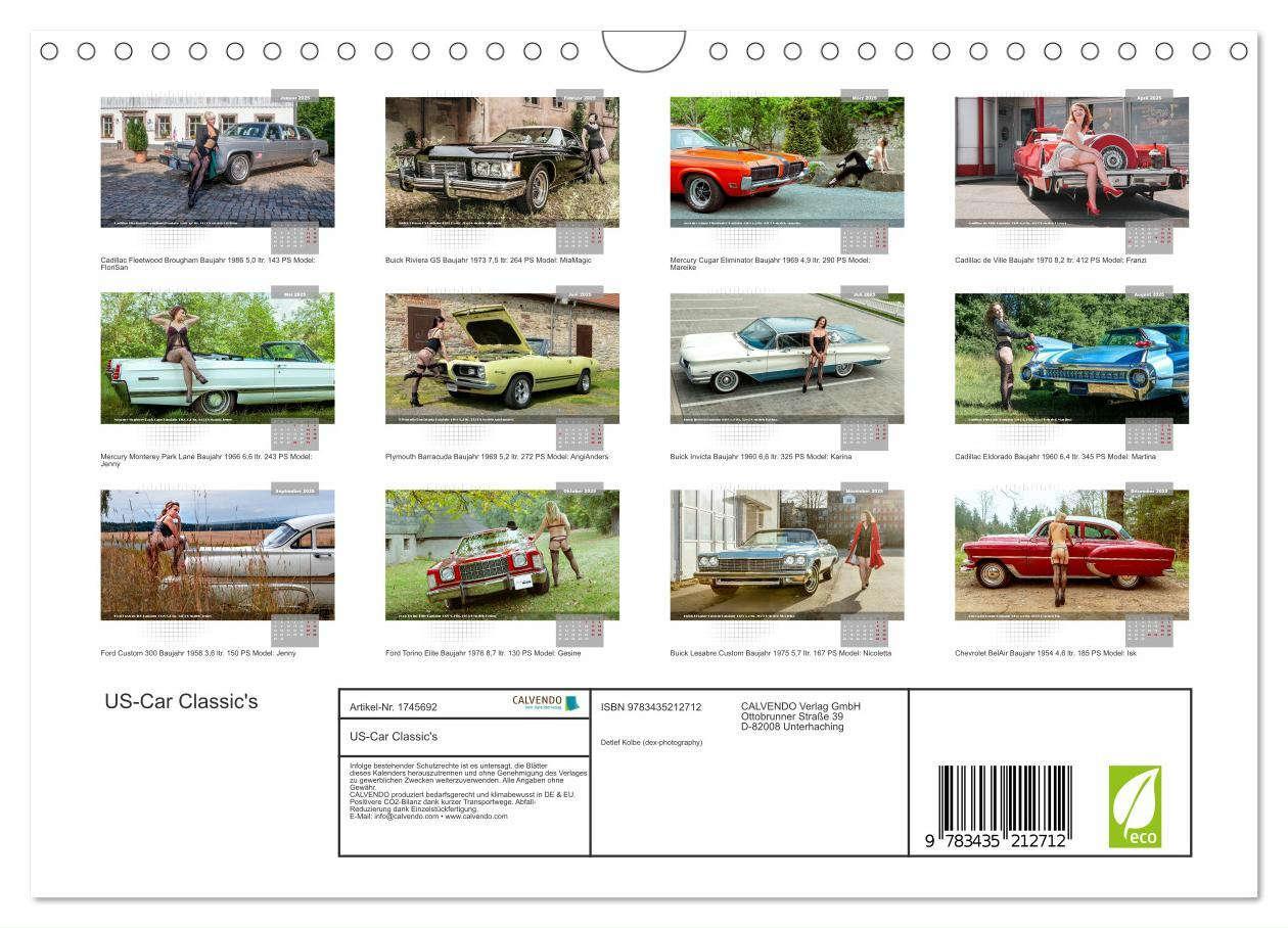 Bild: 9783435212712 | US-Car Classic's (Wandkalender 2025 DIN A4 quer), CALVENDO...