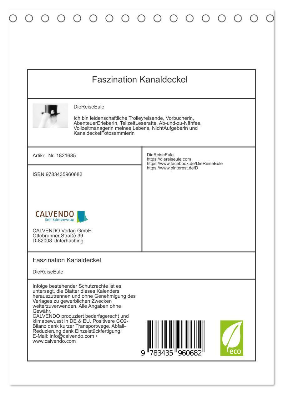 Bild: 9783435960682 | Faszination Kanaldeckel (Tischkalender 2025 DIN A5 hoch), CALVENDO...