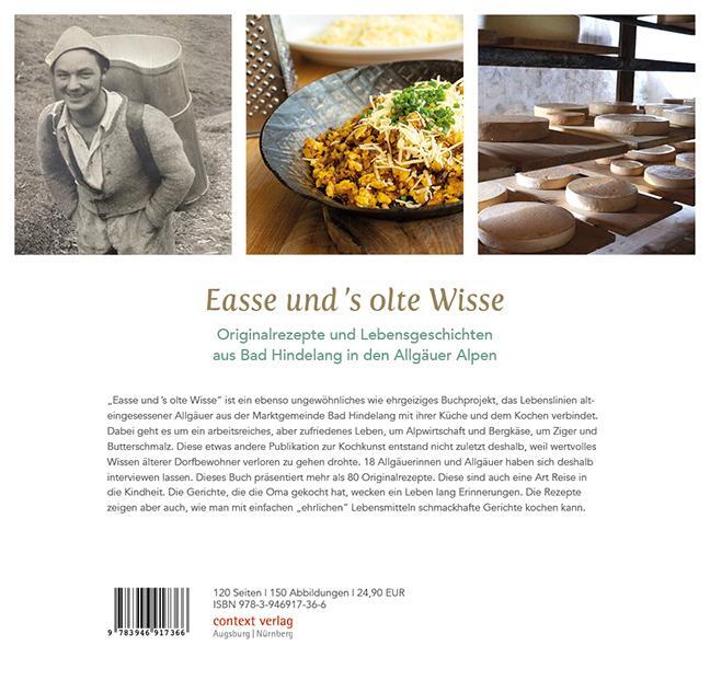 Rückseite: 9783946917366 | Easse und 's olte Wisse | Marktgemeinde Bad Hindelang | Buch | 120 S.