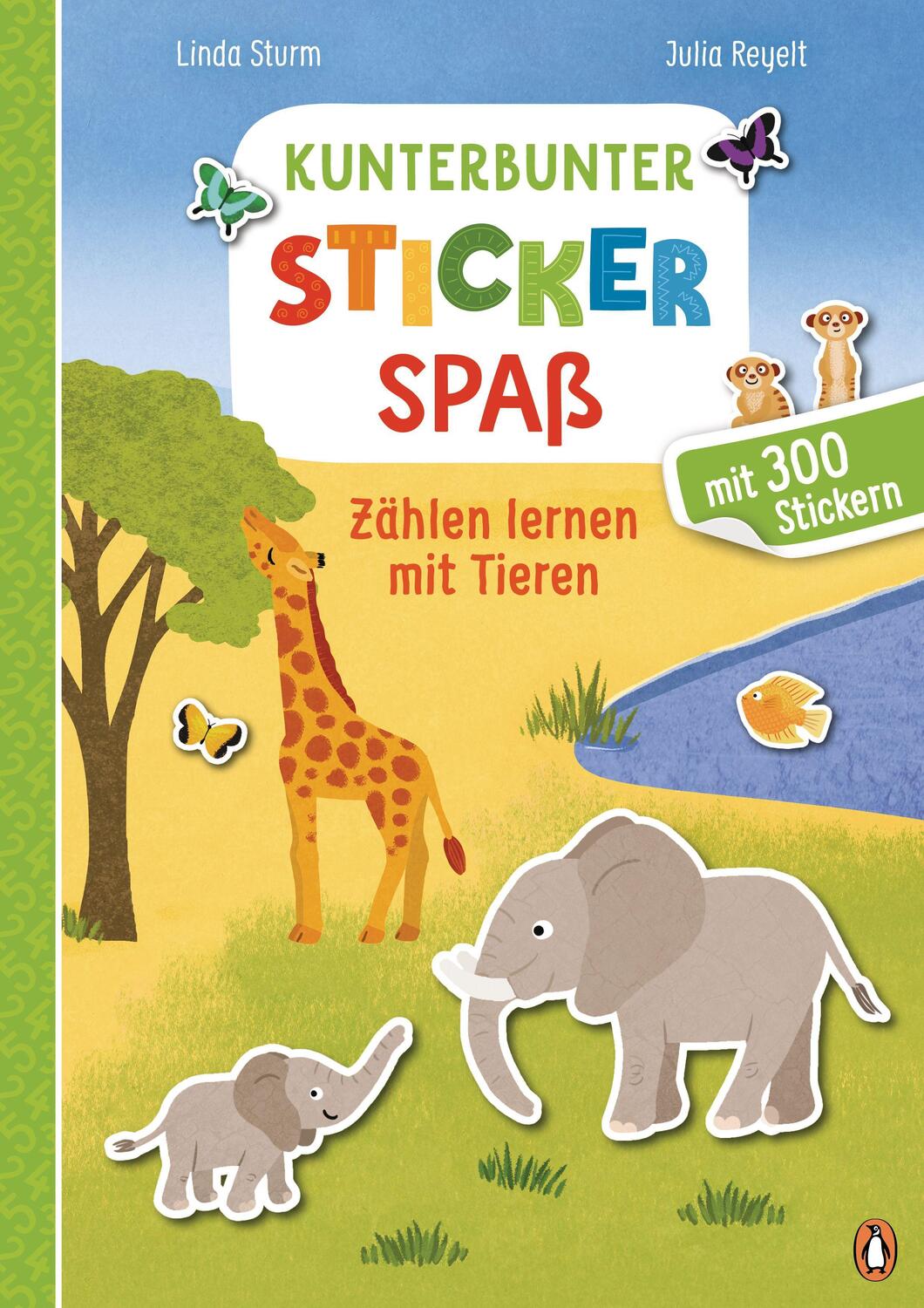 Cover: 9783328300984 | Kunterbunter Stickerspaß - Zählen lernen mit Tieren | Linda Sturm